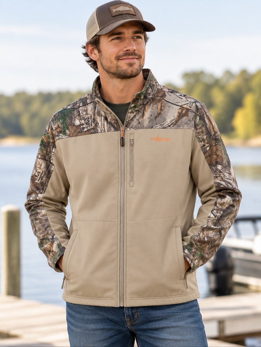 Like New Habit Outdoor Hunting Softshell Fleece Lined Realtree Camo Jacket MenXL